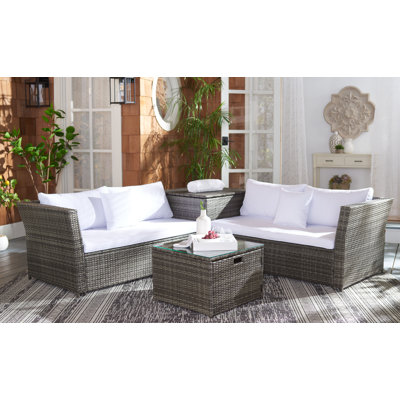 Wicker 4 - Person Patio Conversation Set with Cushions