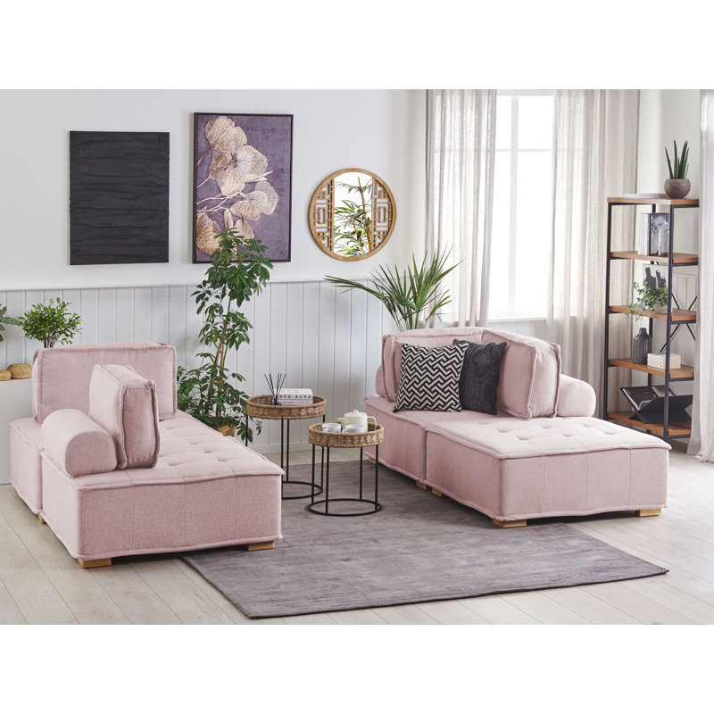 Carolus 6 - Piece Living Room Set, Pink