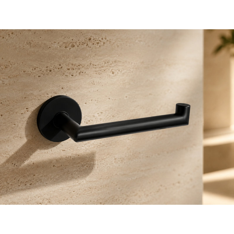 Wall Mounted Toilet Paper Holder in Stainless Steel with Black Finish