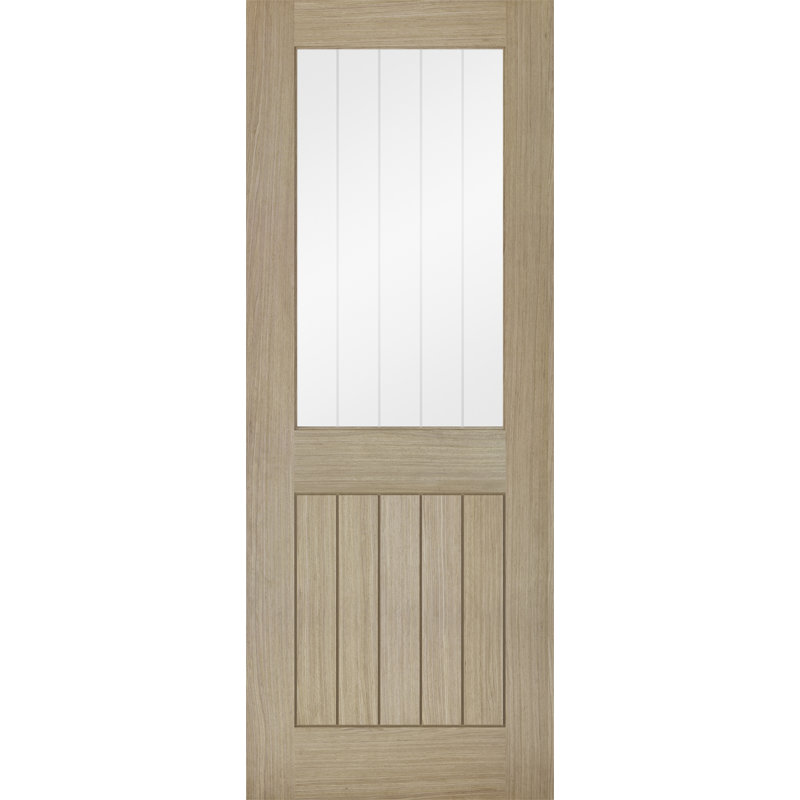 Belize Glazed Prefinished Light Grey Internal Door, 2040mm H x 726mm W x 40mm D