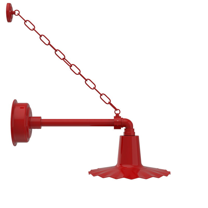 Luminaire de grange d’extérieur à del intégrés 1 ampoule Iris, H 7,5 po x l 12 po x P 12 po, rouge