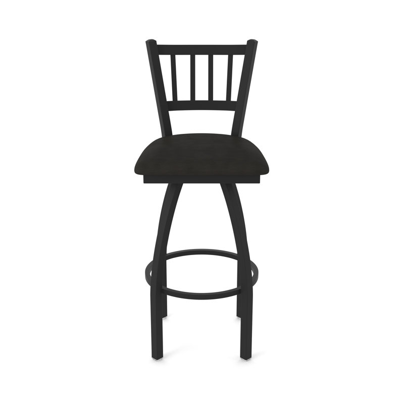 Tabouret pivotant 810 Contessa, Noir froissé, Tabouret de comptoir (siège d'une hauteur de 25 p, Galop espresso