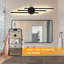 3-Light 58Cm Black Flush Mounted Sconce