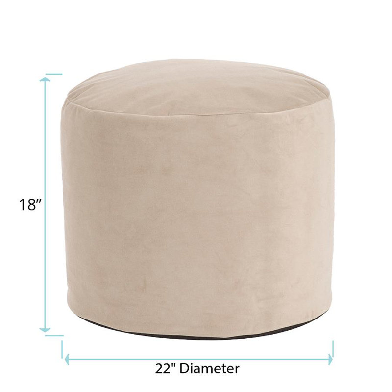 Upholstered Pouf, Sand