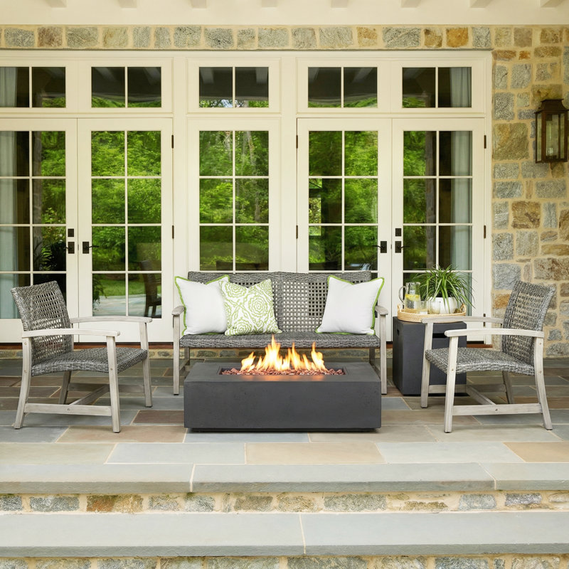 Acacia 4 - Person Patio Conversation Set, Light Gray/Mixed Black