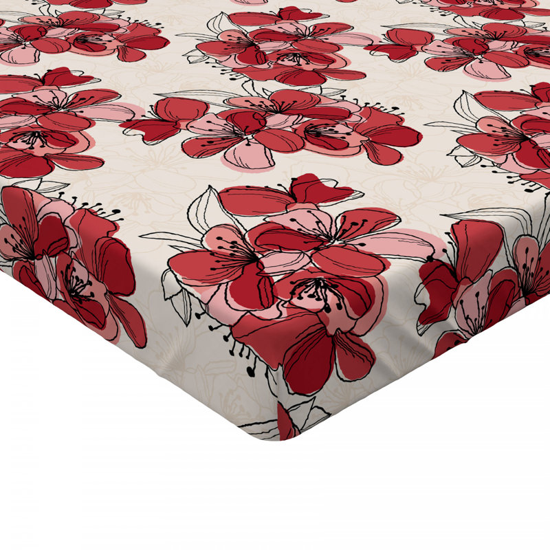 Microfiber Floral Fitted Sheet, Full Fitted Sheet