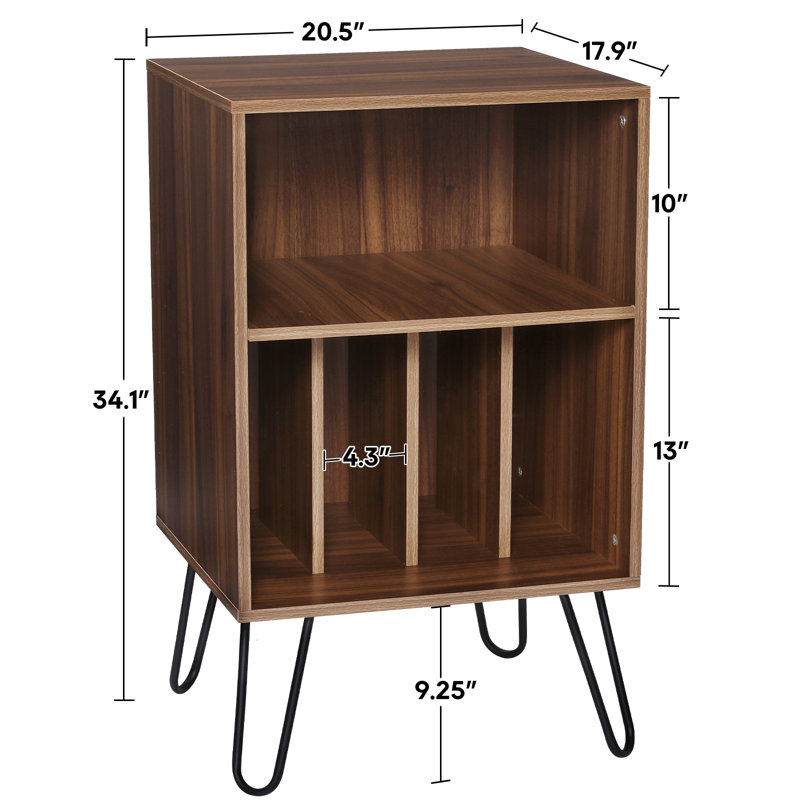 Support audio avec 2 tablettes ouvertes, Brun