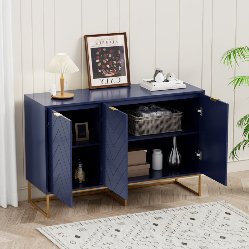 47.2 W" Three Doors Accent Cabinets, Blue