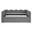 Grand lit de jour en vichy confortable avec deux tiroirs de rangement, port USB et adorable tissu en forme de vague-1023539718-1023539719