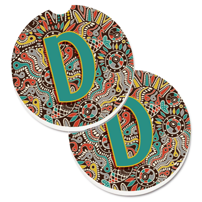 Sous-verre voiture tribal initial, D