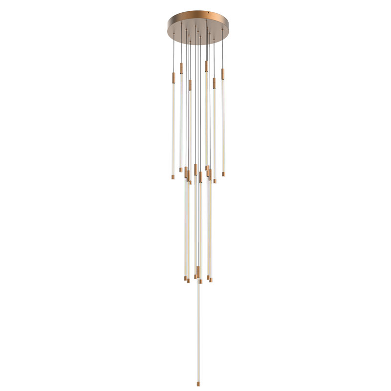 Motif 13 - Light LED Pendant, 26.75" H x 12.75" W x 12.75" D, Brushed Gold