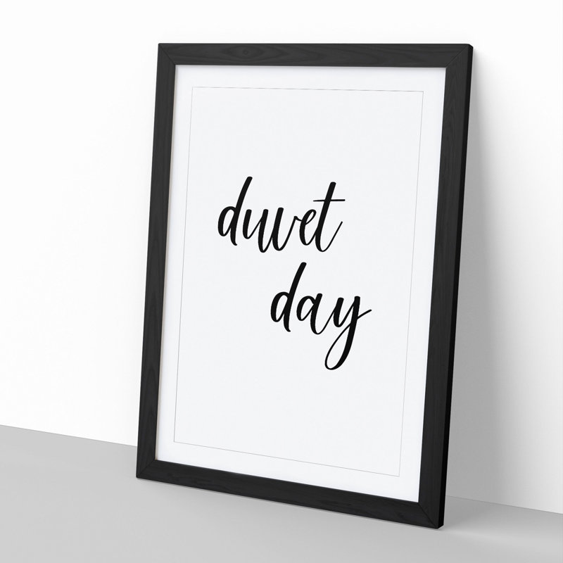 Duvet Day - Picture Frame Typography, Black, 65cm H x 48cm W x 2cm D