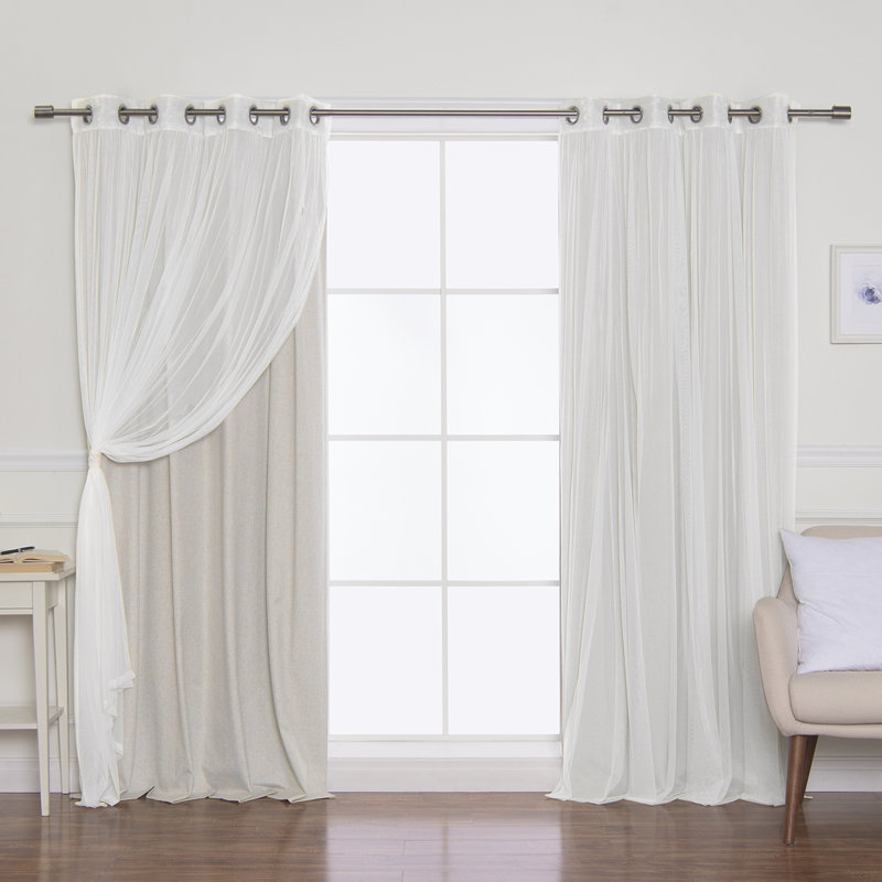 Fortson Polyester Max Blackout Sliding Panel Pair, White, 52" x 96"