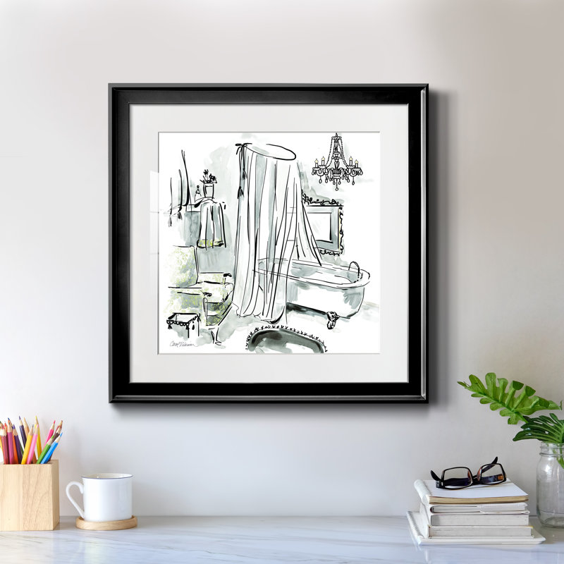 «Opulent Bath I», impression encadrée, Papier encadré noir, H 17,5 po x l 17,5 po x P 1,5 po