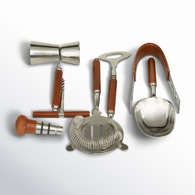Stainless Steel Bar Tool Set, Brown