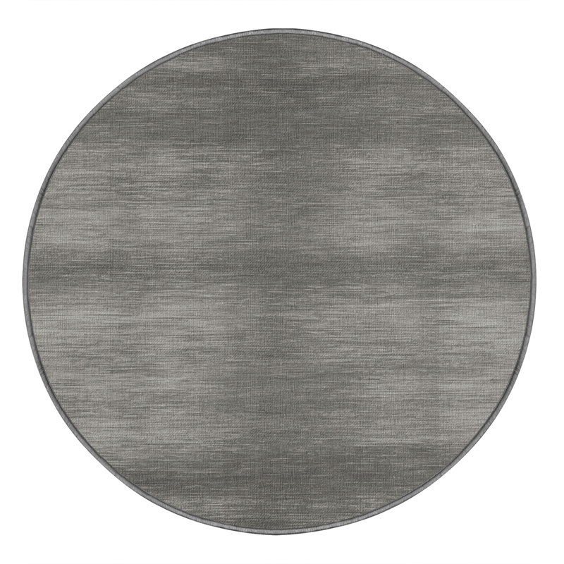 Tapis gris uni lavable à la machine, Rond 4 pi