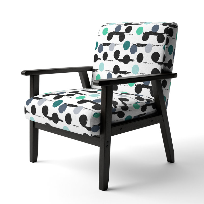 Fauteuil d'appoint rembourré à motif noir