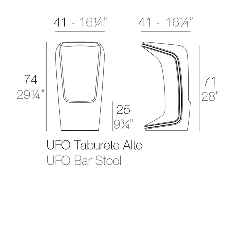 Ufo 28" Bar Stool, Ice