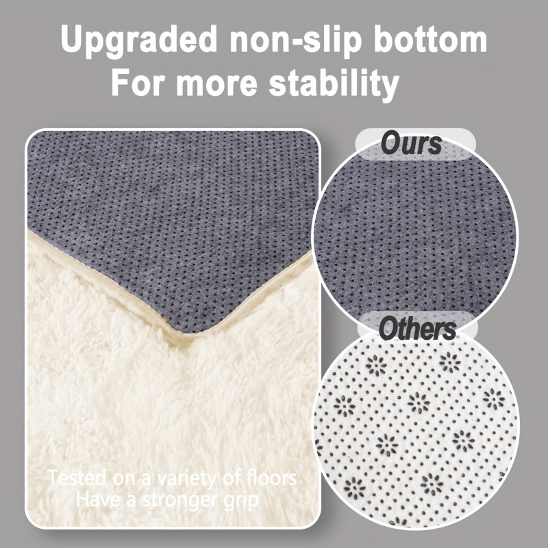 Silk-Cloud Series - Sleek Premium Velvet Area Rug, Smooth Touch Silky Microfiber, Non-Slip & Shed-Free Minimalist Shag Rug for Bedroom