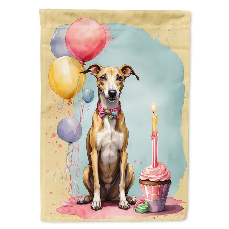 Drapeau «Happy Birthday House», Lévrier Whippet