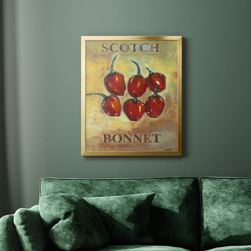 Toile encadrée de qualité supérieure Scotch Bonnet - prête à être accrochée, Or, H 20 po x l 16 po