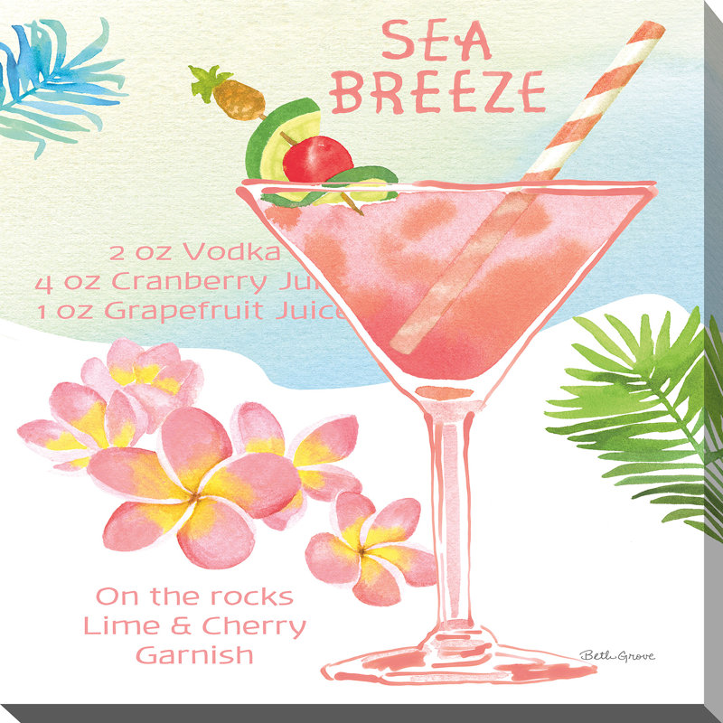 « tropical escapade iv », reproduction sur toile, H 28 po x l 28 po x P 1,5 po, Toile tendue