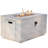 Deserai 23.8'' H x 42.5'' W Magnesium Oxide Propane Outdoor Fire Pit Table with Lid