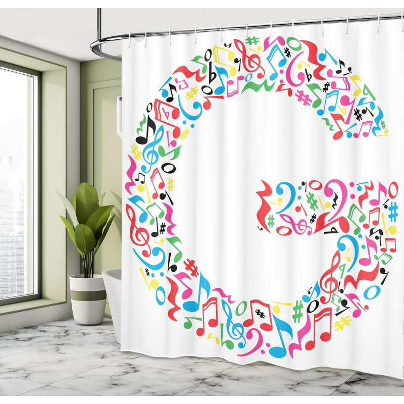 Shower Curtain with Hooks Included, 69" H x 105" W