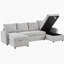 Canapé-lit modulaire convertible en forme de U avec deux chaises longues, accoudoirs multifonctionnels, rangement et ports USB pour des espaces de vie confortables-1787323897