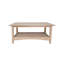 Table basse à 4 pieds en bois massif avec rangement
