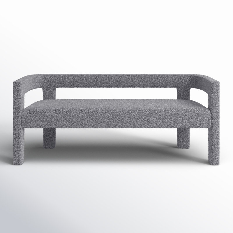Cedernier 67" Boucle Bench, Gray Boucle Fabric