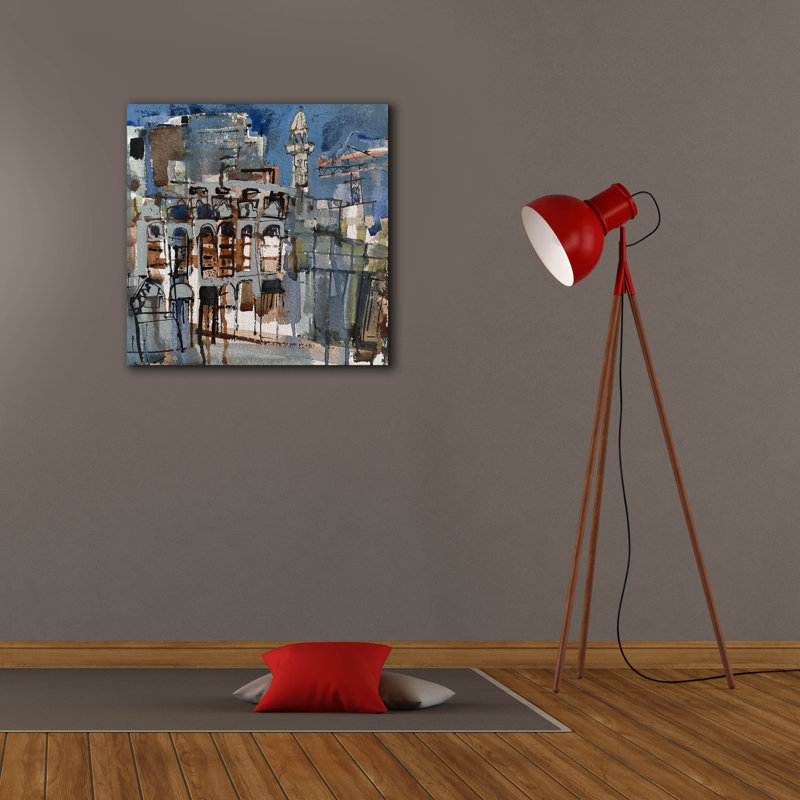  «City Crane 2» par Erin McGee Ferrell, art mural sur toile, 26 po x 26 po, H 26 po x l 26 po