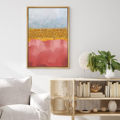 Abstract Colorful Strokes " Blue Gold Pink Boho Color Block Gradient "
