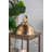 Vintage-Inspired Brown Wooden Lanterns With Clear Glass And Gold Dome For Warm And Inviting Decor