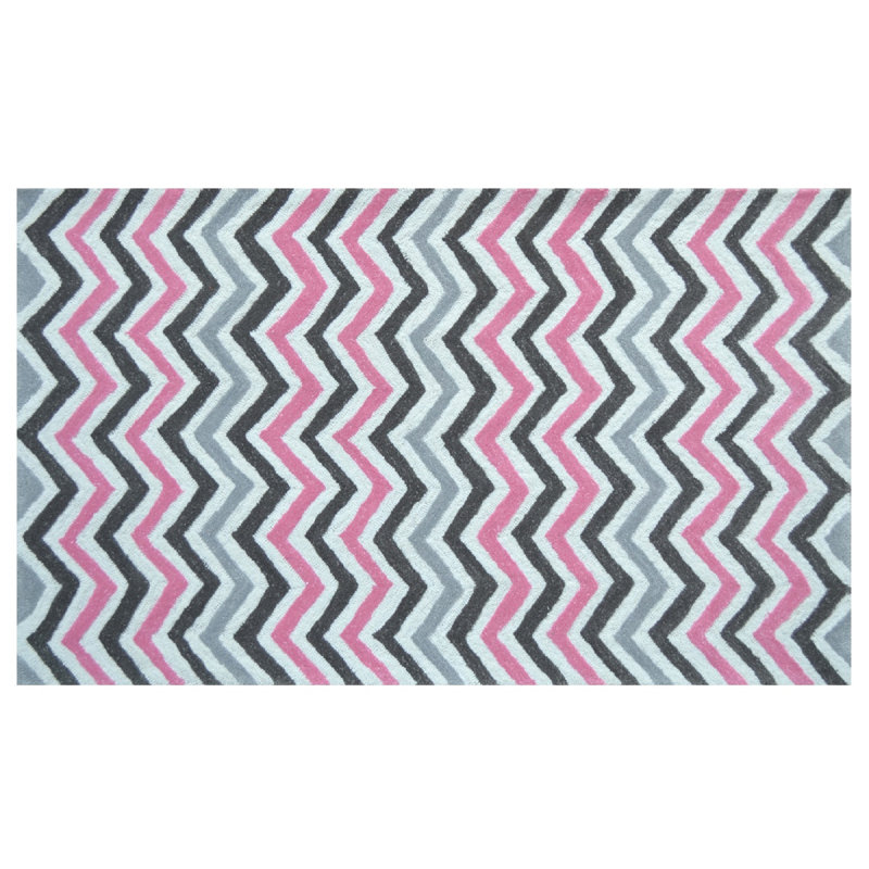 Hand Tufted Chevron Rug, Rectangle 4'7" x 7'7"