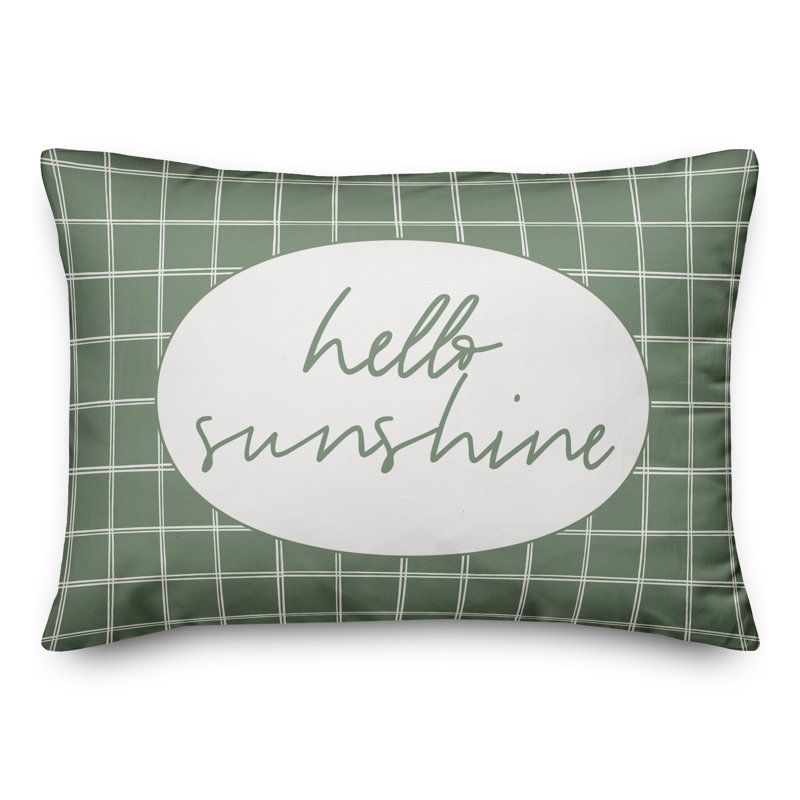  Housse de coussin rectangulaire d'extérieur Hello Sunshine, Vert