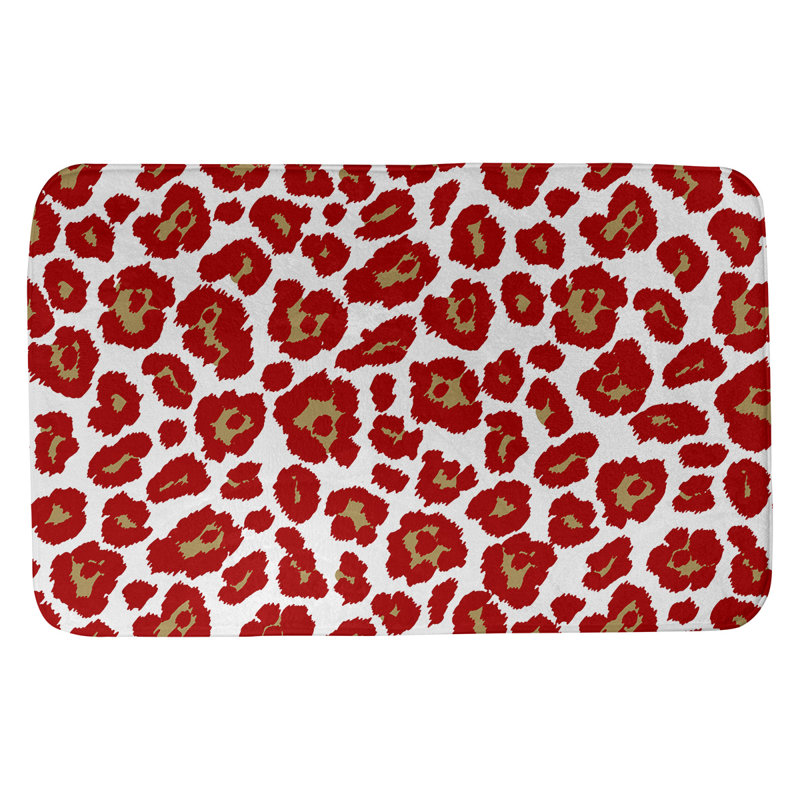 Tapis pour salle de bain Tampa Bay, H 0,5 po x l 17 po x L 24 po, Blanc / or / rouge