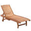 Chaise longue pour l'extérieur, dossier inclinable, table intégrée et roulettes pour bronzer