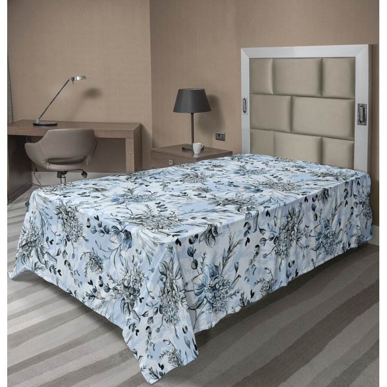 Ambesonne, drap plat floral pivoines, art botanique printanier