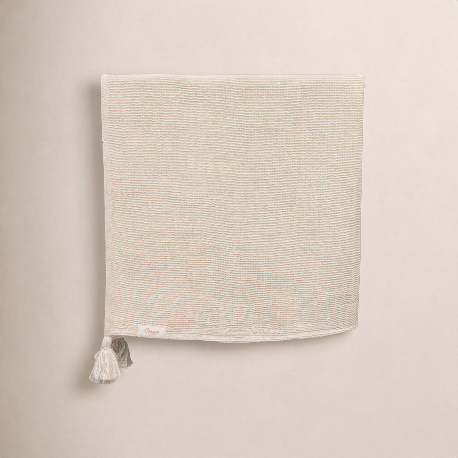 Cotton and Cashmere Baby Blanket, Beige