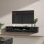Meuble télé moderne flottant à DEL avec téléviseurs de 80 po ou moins, console multimédia ultrabrillante avec rangement pour le salon-620581755