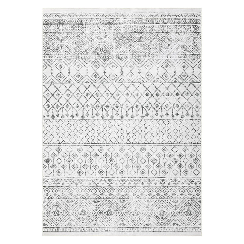 Tapis décoratif antidérapant lavable 9 x 12 po Boho