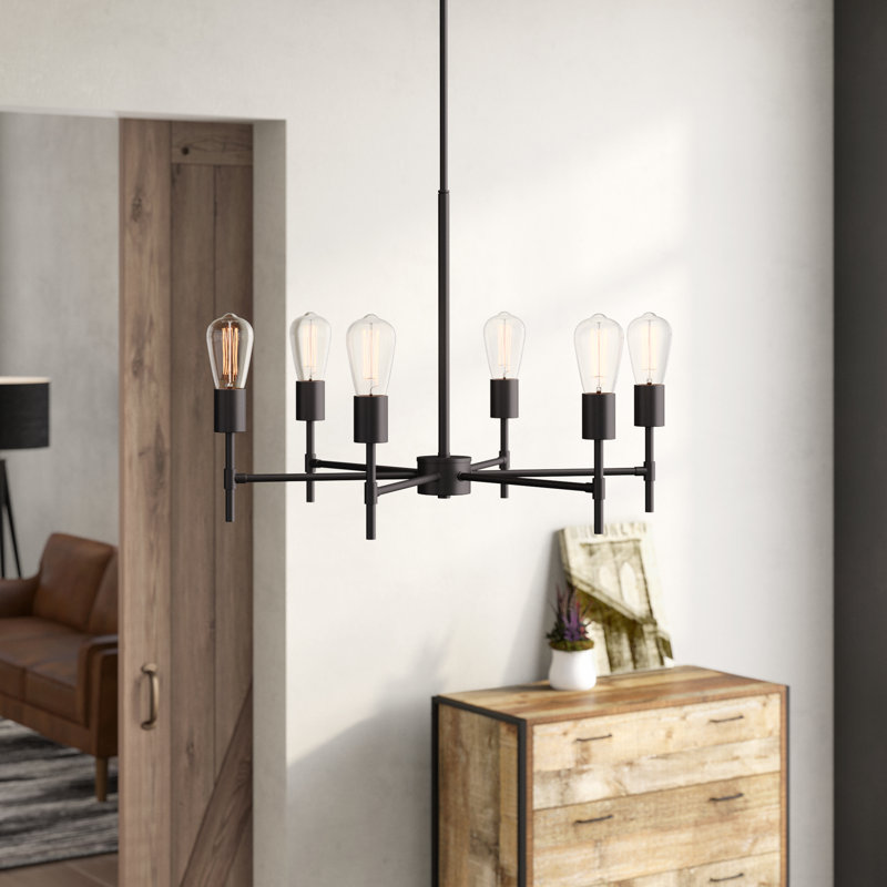 Lustre sphérique spoutnik à 6 lumières Sherri, Bronze