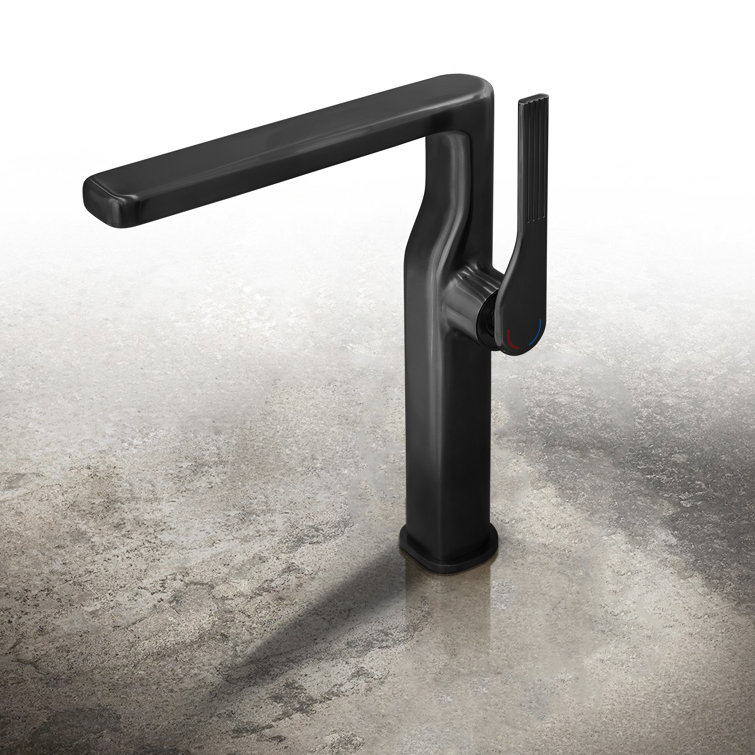 10-1/4”H Solid Brass Single-Hole Single-handle Bathroom Sink Faucet with Optional Drain Assembly