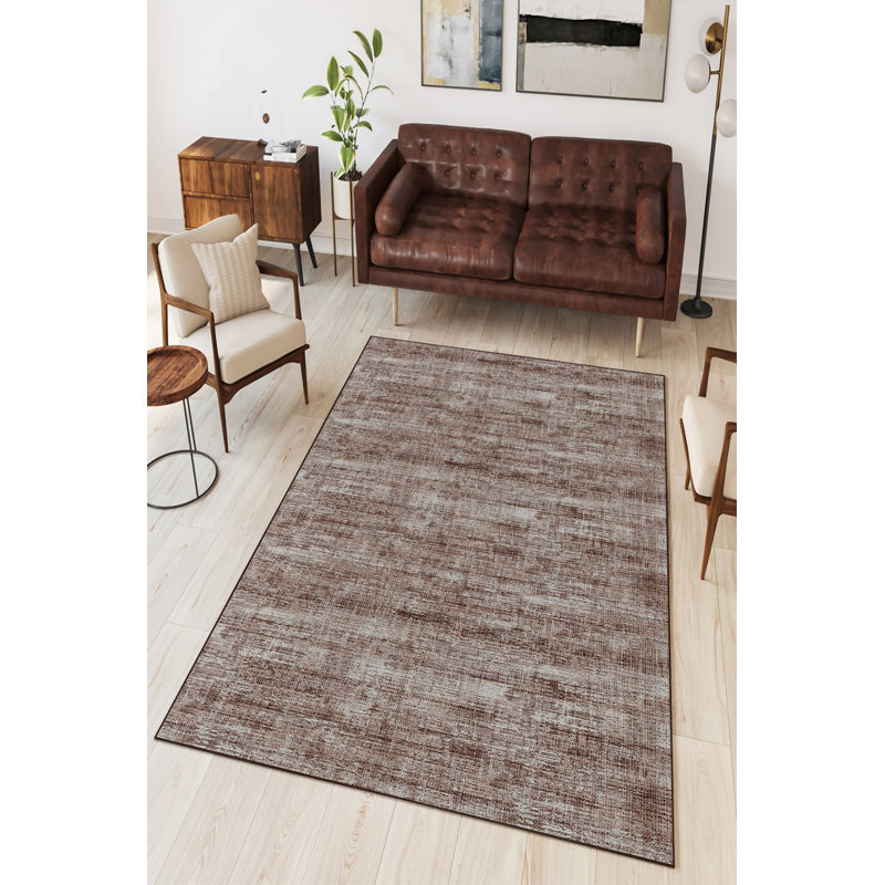 Antibacterial Hall Carpet, 31.5 x 59.1 Inches | 100% Polyester, 650 g/m², 0.2 in Pile Height | Eco-Friendly, Non-Slip PVC Dot Underside, Machine Washable, Beige & Brown | Perfect for Living Room & Entryways