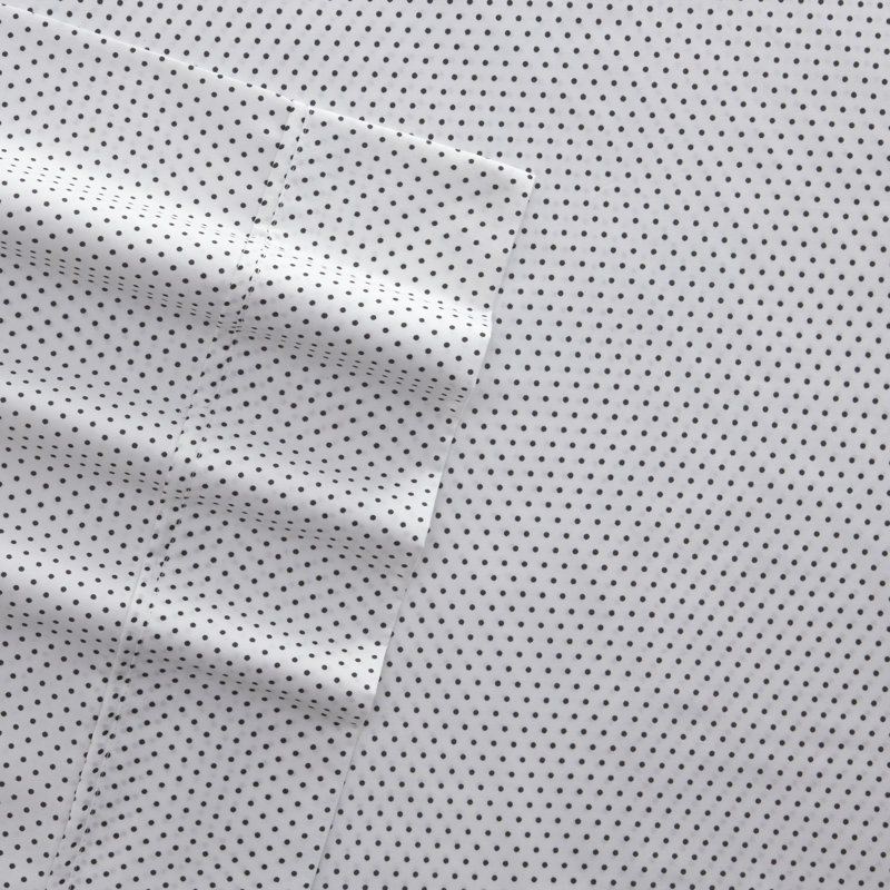 Stippled Dot Pattern Microfiber Sheet Set, California King, Gray