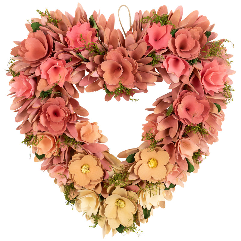 Couronne en faux bois assorti 14 po, Rose