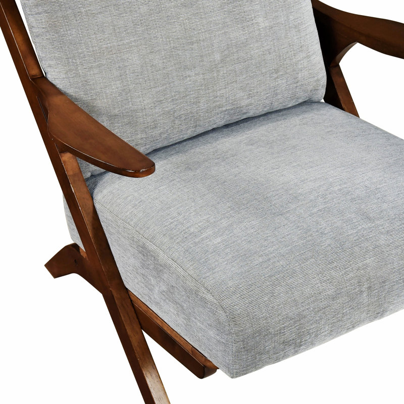 Chaise d'appoint à cadre en bois, chaise simple de salon pour la maison, Gris, Brun