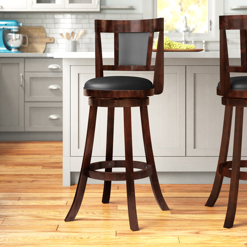 Tabouret de bar et de comptoir pivotant Arushan, Cerisier, Tabouret de bar (siège d'une hauteur de 29 po)
