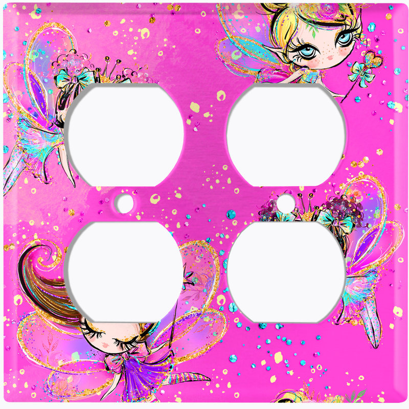 Plaque murale à 2 prises Fairy Princesses